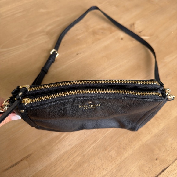 Vintage Kate Spade Black Leather Crossbody Purse - Picture 4 of 7